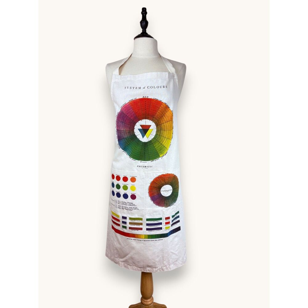 Cavallini Color Wheel Artist Apron Chart Long Cotton Apron